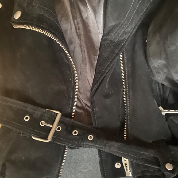 BLANKNYC* Genuine Suede Black Moto Jacket - Picture 3 of 7